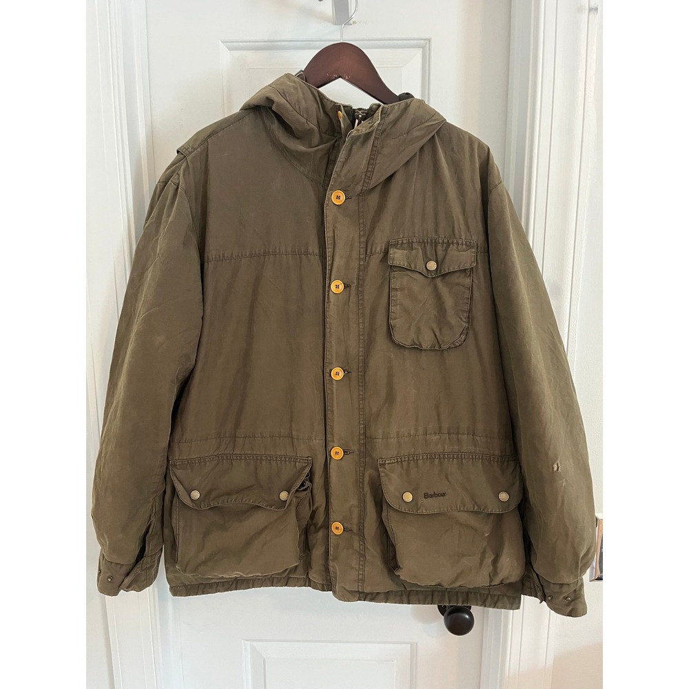 Barbour Waterproof Breathable Hooded Field Jacket Olive Green Tartan